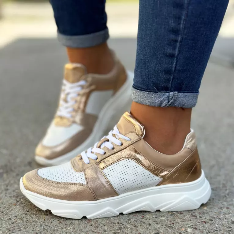 Złote sneakersy damskie M.DASZYŃSKI 2061-1