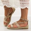 Beżowe espadyle damskie, sandały S.Barski 33132