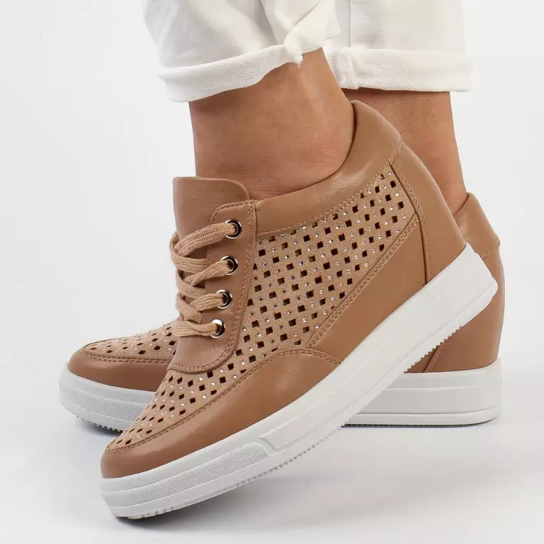 Beżowe sneakersy damskie M.DASZYŃSKI SA143-15