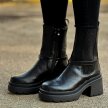 Czarne botki damskie zimowe Jezzi 2165-3 Pu