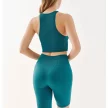 Bezszwowy top damski z dekoltem halter Rib emerald