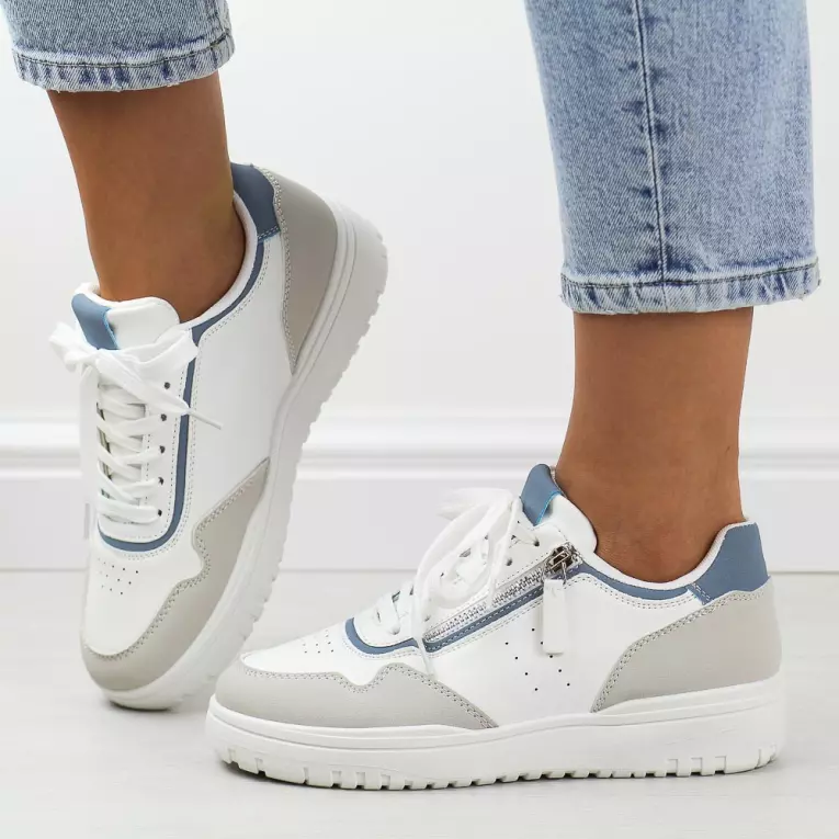Biało niebieskie sportowe buty damskie McBraun 23233