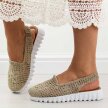 Beżowe plecione sandały, buty damskie T.Sokolski 806