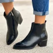 Czarne botki damskie na obcasie VINCEZA 10785 PU