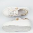 Białe skórzane Polskie sneakersy damskie na platformie Deoni D176b