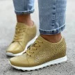 Złote botki damskie sneakersy JEZZI ASA170-3