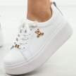 Białe skórzane sneakersy damskie na platformie Filippo Dp6246/25