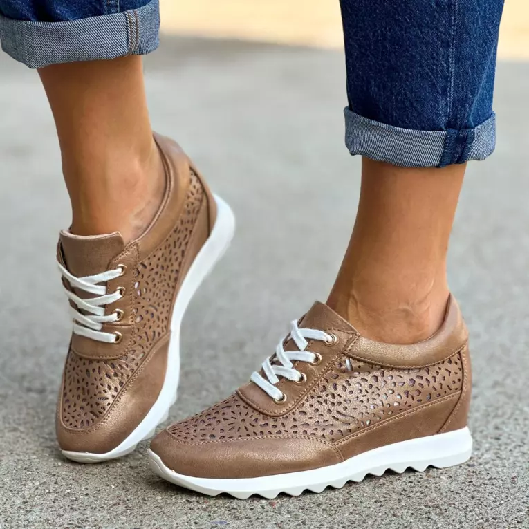 Złote sneakersy damskie M.DASZYŃSKI SA170-8