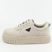 Beżowe skórzane sneakersy damskie na platformie Filippo Dp4913/24