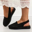 Czarne plecione sandały, buty damskie T.Sokolski 806
