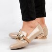 Beżowe lakierowane POLSKIE loafersy damskie SUZANA D204