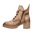 Beżowe botki damskie na obcasie, workery VINCEZA 10813 PU