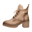 Beżowe botki damskie na obcasie, workery VINCEZA 10813 PU