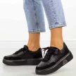 Czarne skórzane sneakersy damskie Sergio Leone Sp026