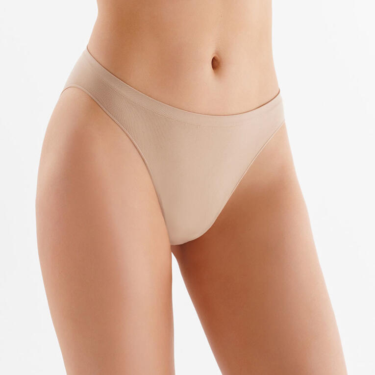 Beżowe bezszwowe bikini Gabriella Hi-leg Briefs 