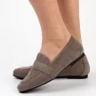 Szare zamszowe loafersy, mokasyny damskie La.Fi 017G-SU