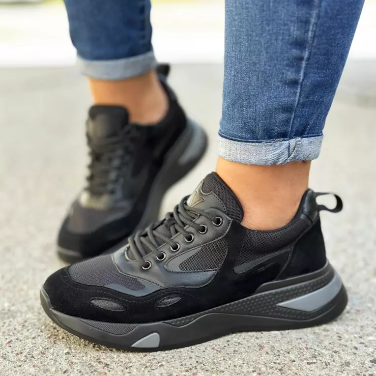 Czarne sneakersy półbuty damskie VINCEZA 10728 BK/BK