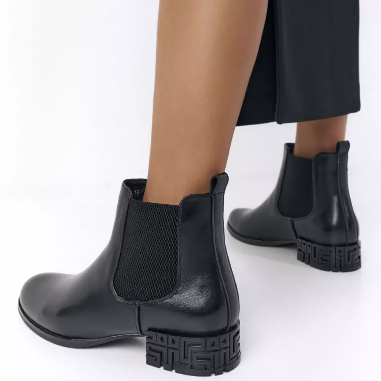 Czarne botki damskie na obcasie SERGIO LEONE BT532 PU