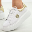 Białe skórzane sneakersy damskie na platformie Filippo Dp6058/25