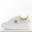Białe skórzane sneakersy damskie na platformie Filippo Dp6058/25