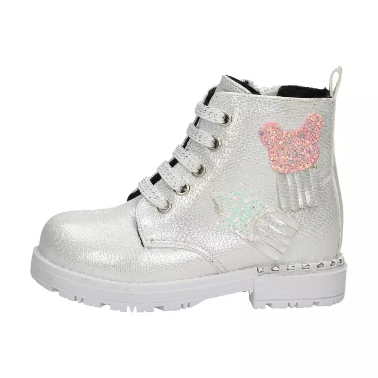 Srebrne botki dla dziewczynki NAVY DOT 61060