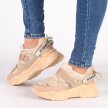 Beżowe sneakersy damskie NAVY DOT 56004