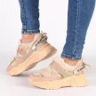 Beżowe sneakersy damskie NAVY DOT 56004