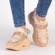 Beżowe sneakersy damskie NAVY DOT 56004