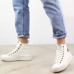 Białe tekstylne trampki damskie na platformie LEE COOPER 1627L