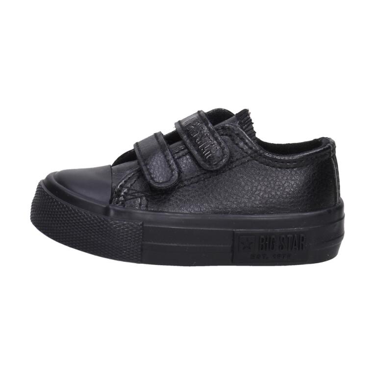 Czarne trampki dziecięce z eko skóry na rzepy BIG STAR KK374092
