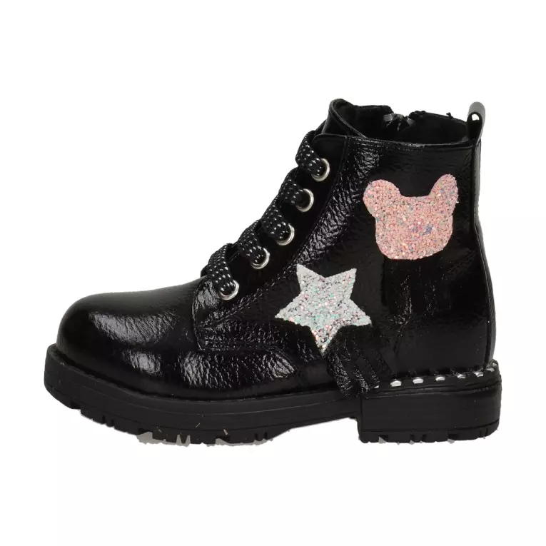 Czarne botki dla dziewczynki NAVY DOT 61060