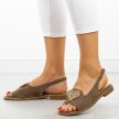 Taupe płaskie sandały damskie S.Barski 018