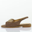 Taupe płaskie sandały damskie S.Barski 018
