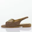 Taupe płaskie sandały damskie S.Barski 018