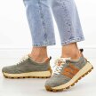 Khaki skórzane półbuty damskie Filippo Dp6743/25