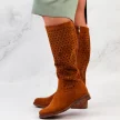 Wiosenne ażurowe kozaki damskie S.BARSKI 66-100 CAMEL