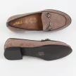Szare loafersy damskie na obcasie, półbuty JEZZI 2167-1