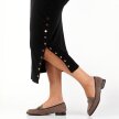 Szare loafersy damskie na obcasie, półbuty JEZZI 2167-1