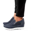 Niebieskie ażurowane sneakersy damskie JEZZI SA170-9