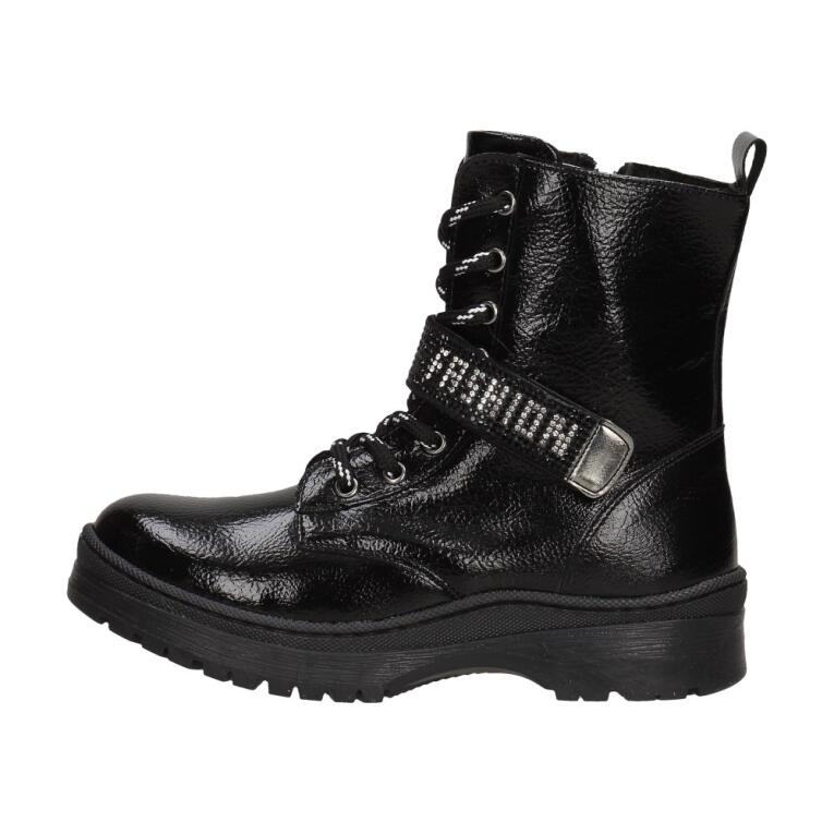 Czarne botki dla dziewczynki, glany NAVY DOT 61068