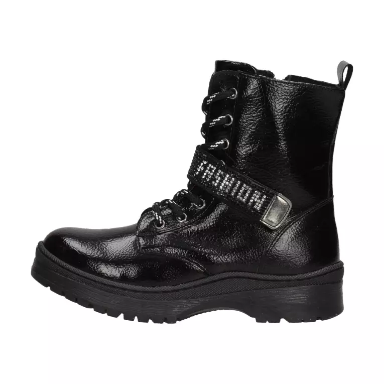 Czarne botki dla dziewczynki, glany NAVY DOT 61068