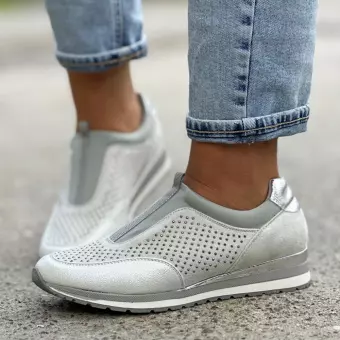 Szare sneakersy damskie, półbuty M.Daszyński 2169-3