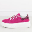 Fuksja zamszowe skórzane sneakersy damskie Vinceza 89104