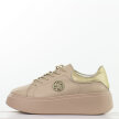 Beżowe skórzane sneakersy damskie na platformie Filippo Dp6058/25