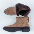 Wysokie zamszowe botki damskie khaki M.Daszyński 2251-7
