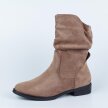 Wysokie zamszowe botki damskie khaki M.Daszyński 2251-7
