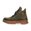 Skórzane trapery damskie, botki na traperze IZZY 6030 KHAKI NUBUK