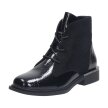 Czarne botki damskie SERGIO LEONE BT401 LAKIER KROKODYL
