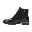 Czarne botki damskie SERGIO LEONE BT401 LAKIER KROKODYL