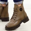 Khaki botki damskie na traperze Potocki 12672